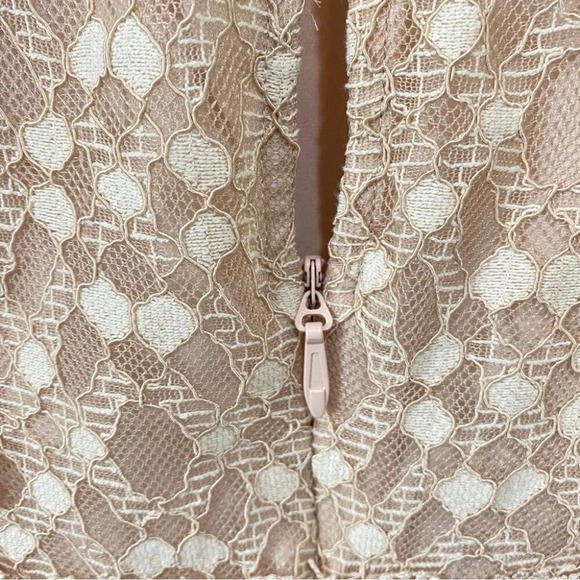 JOA Lace Midi Dress Neutral Beige Size M – Formal Wedding Guest Cocktail NEW - Picture 17 of 17